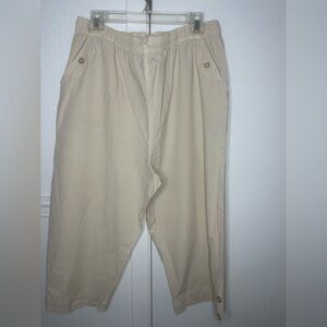 Gloria Vanderbilt Cream Lightweight Chinos Relaxed Fit size XL